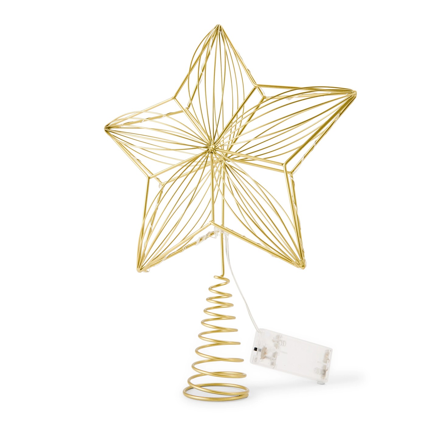 Anko Battery Operated LED Light Up Wire Star Tree Topper 4 of 5