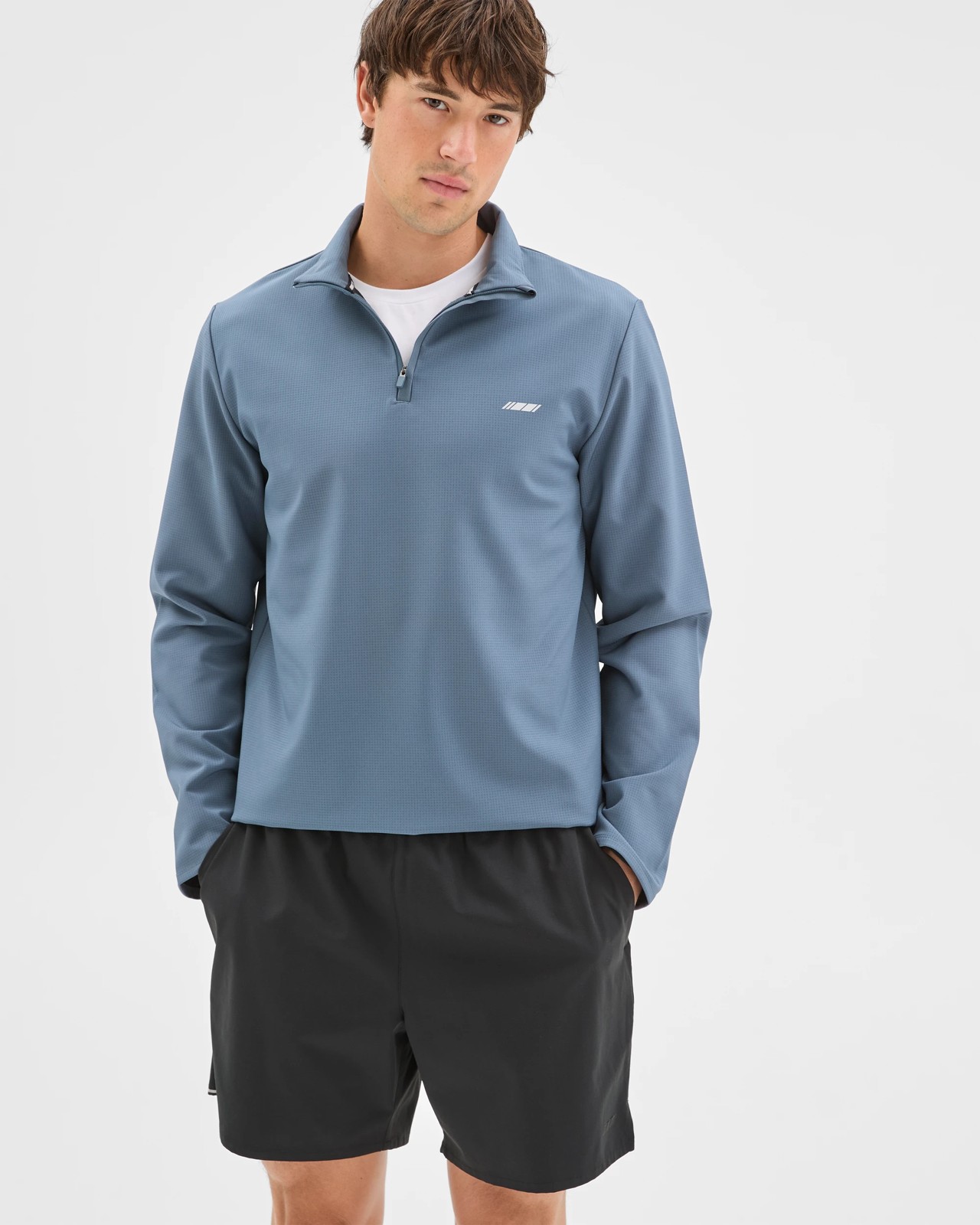 Active Bonded Quarter Zip Jumper - Steel Blue 2 of 6