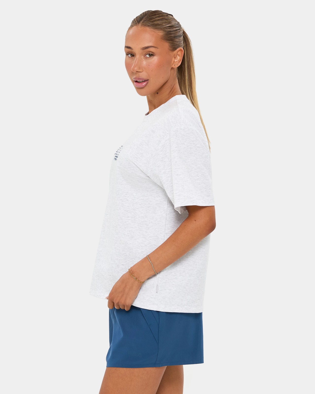Fila Clara Relaxed T-Shirt - White Marle 3 of 5