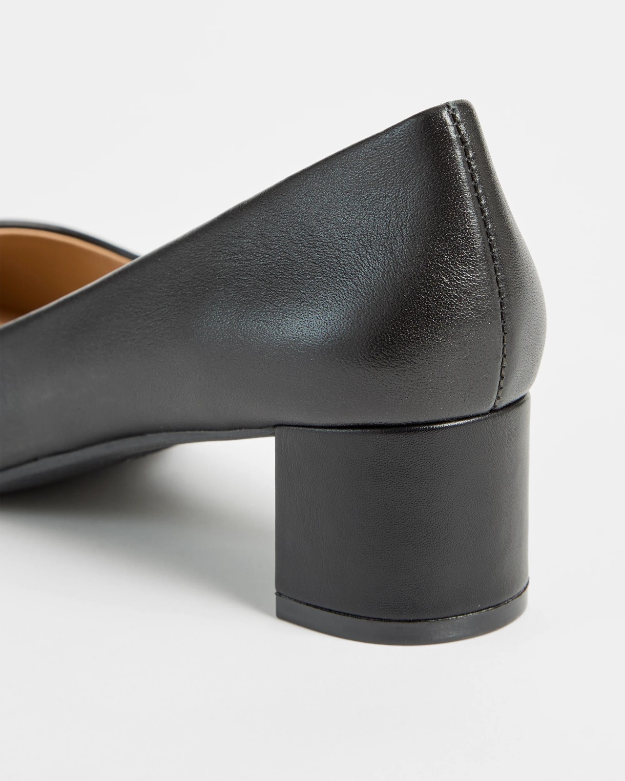 Leather Low Block Dress Heels 3 of 3