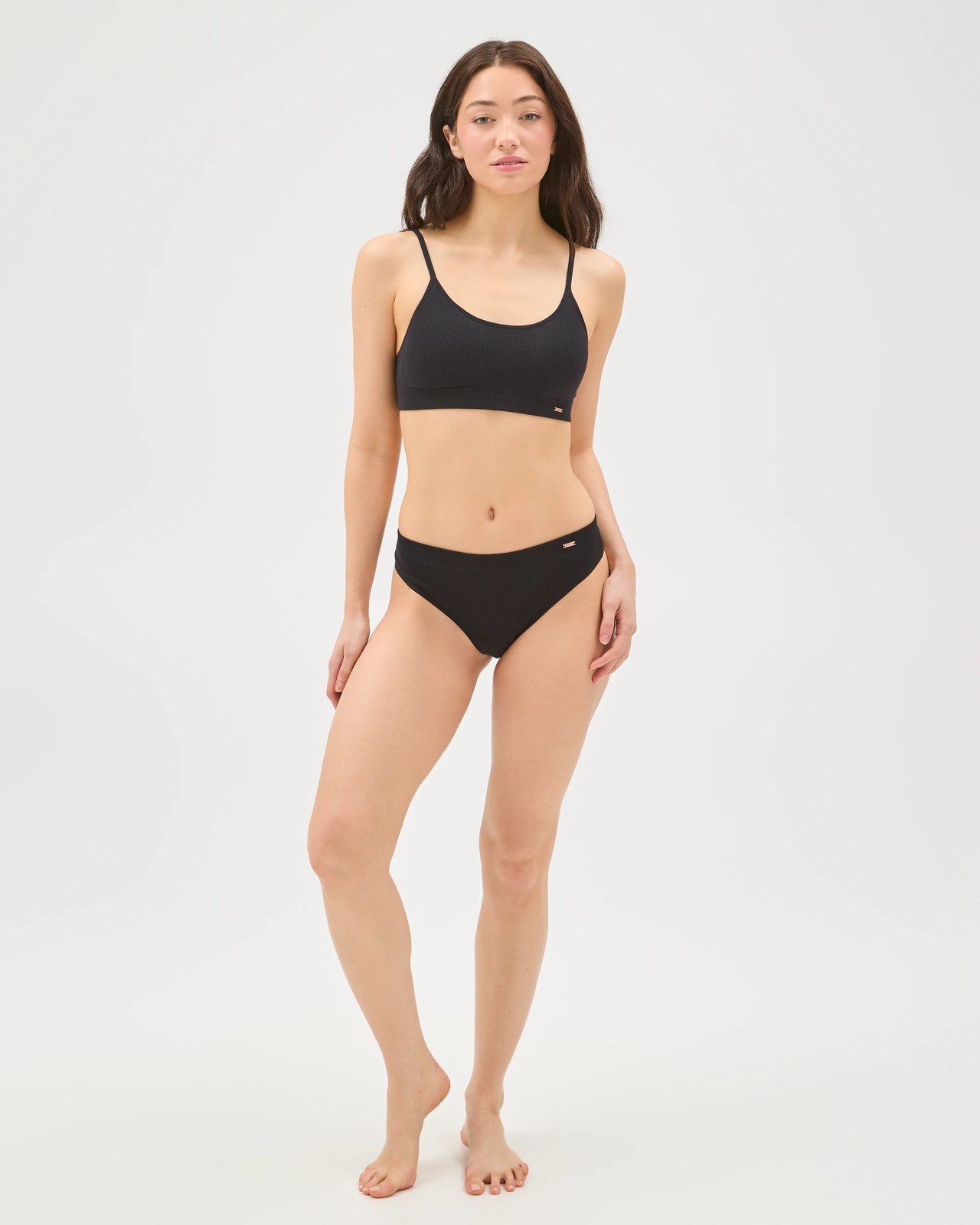 Lily Loves 2 Pack Rib Seamfree High Waist G-String Briefs - Black 3 of 5