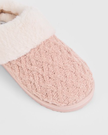 Womens Knitted Slipper Scuffs