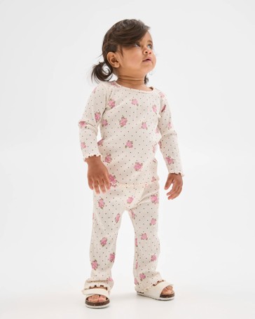 Baby Organic Cotton Flare Leg Ribbed Leggings