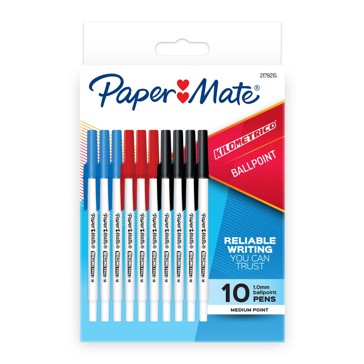 Paper Mate Kilometrico Ballpoint Pens, 10 Pack - Multi Colour