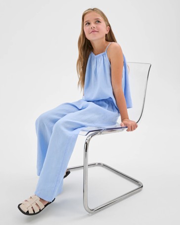 European Linen Wide Leg Pants