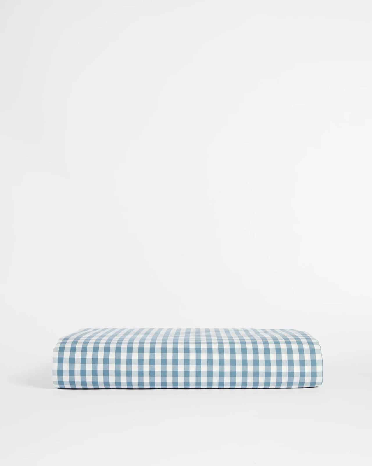 Gingham Australian Cotton Mix & Match Fitted Sheet - Blue Stone 2 of 3