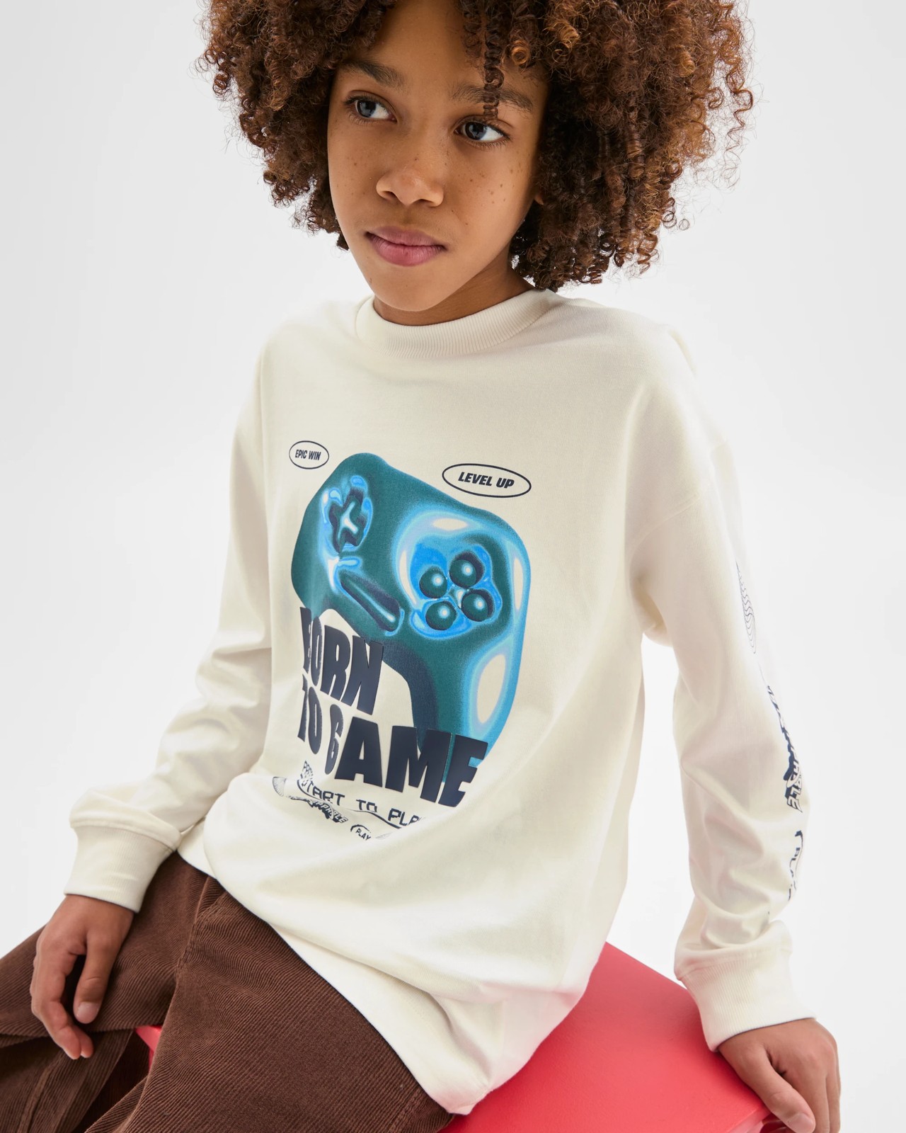 Australian Cotton Long Sleeve Heavyweight T-Shirt - Cream 4 of 6