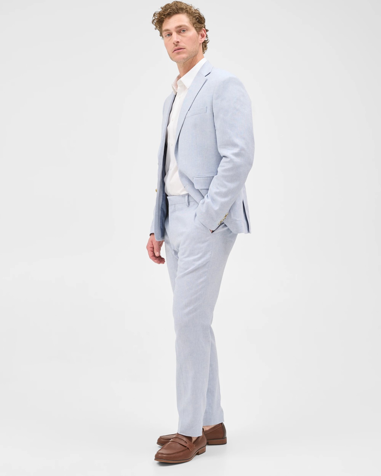 Preview Linen Blend Tailored Suit Trousers 3 of 6