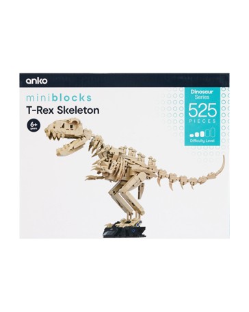 525 Piece Mini Blocks Dinosaur Series: T-Rex Skeleton Playset
