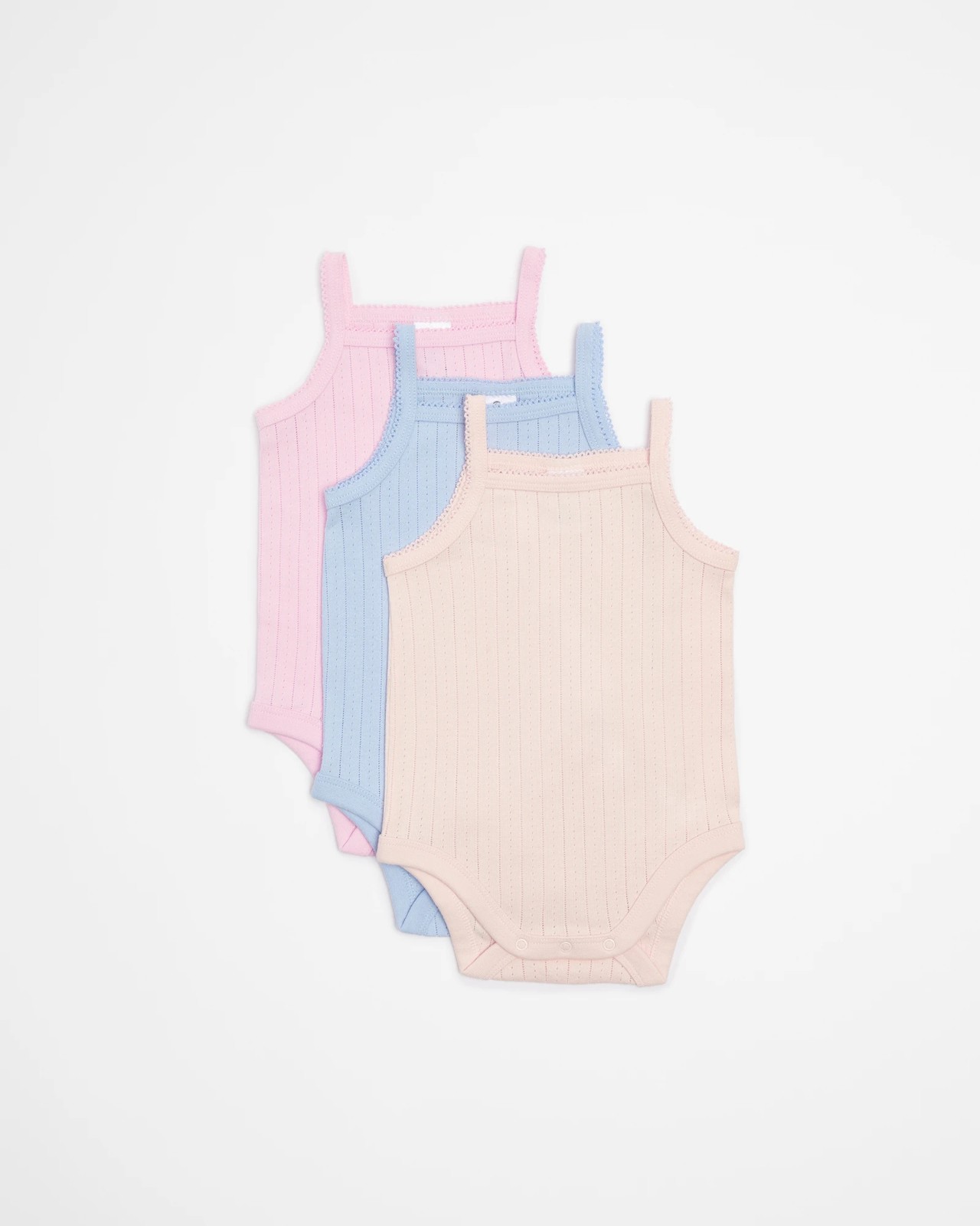 Baby Organic Cotton Pointelle Bodysuit 3 Pack