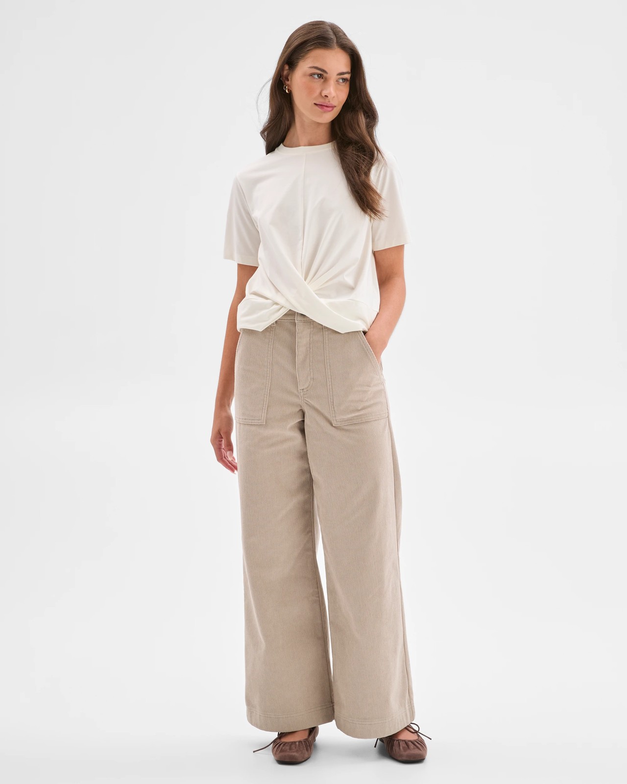 Petites Corduroy Barrel Pants 3 of 6
