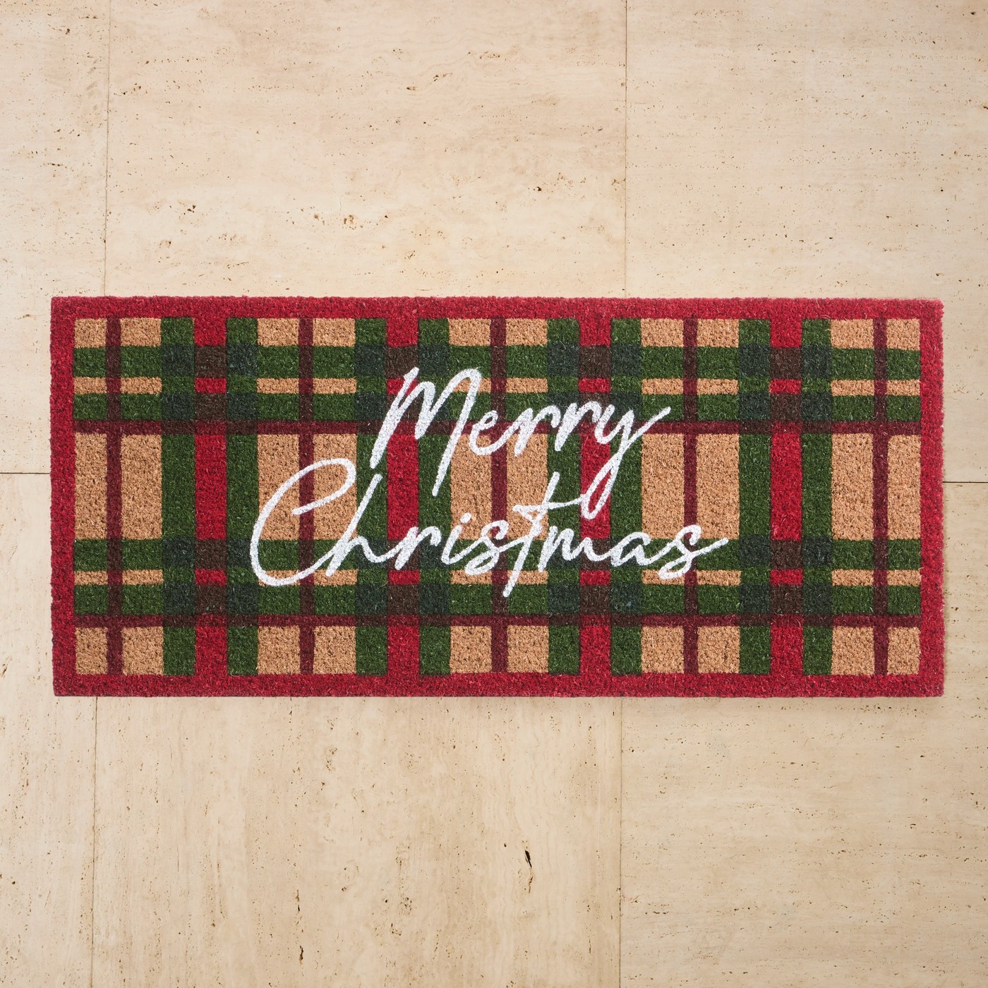 Anko Christmas Plaid Door Mat - 100cm x 45cm 2 of 5