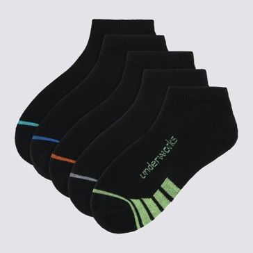 5 Pack Underworks Kids Sport Low Cut Socks