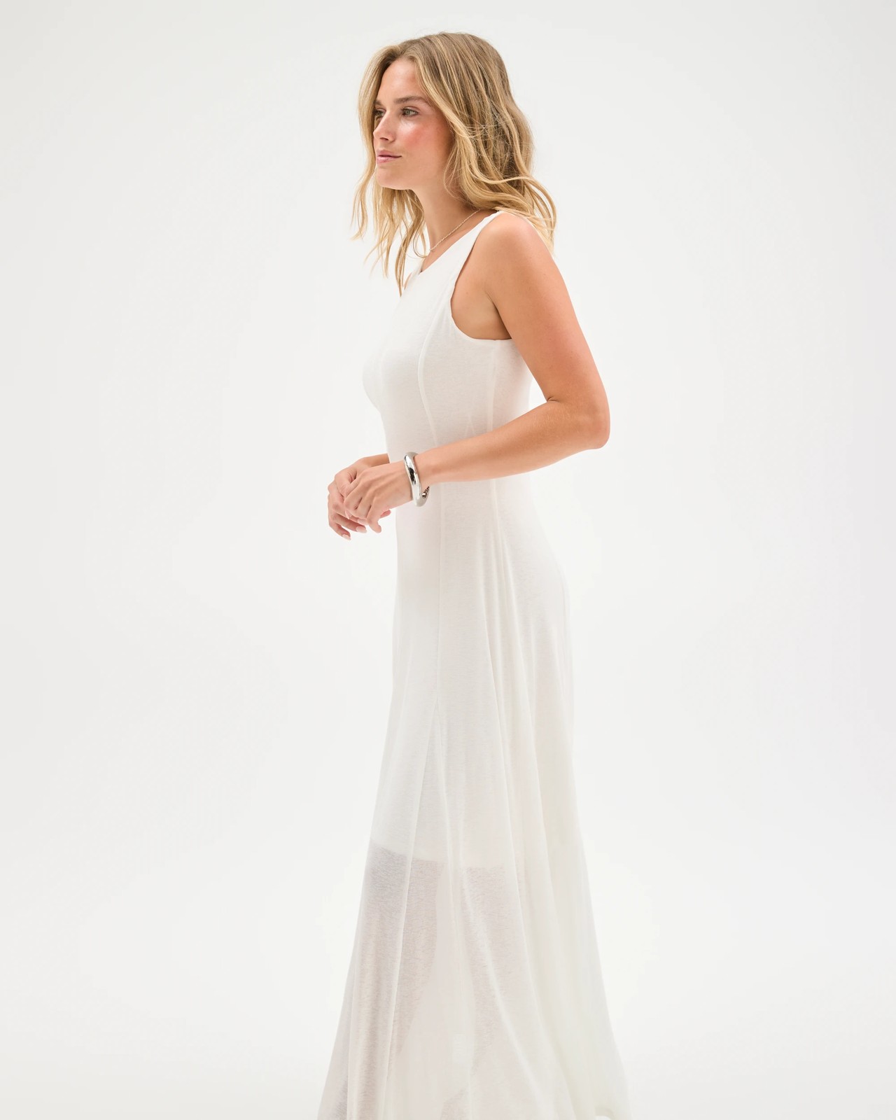 Lily Loves Boat Neck Midi Dress - Pale Oat Spot 5 of 5