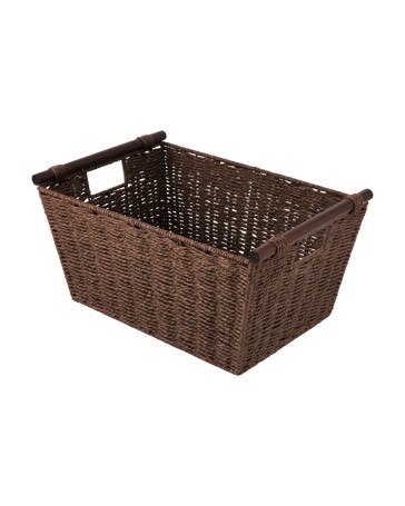 Anko Rectangle Wood Handle Basket- Chocolate