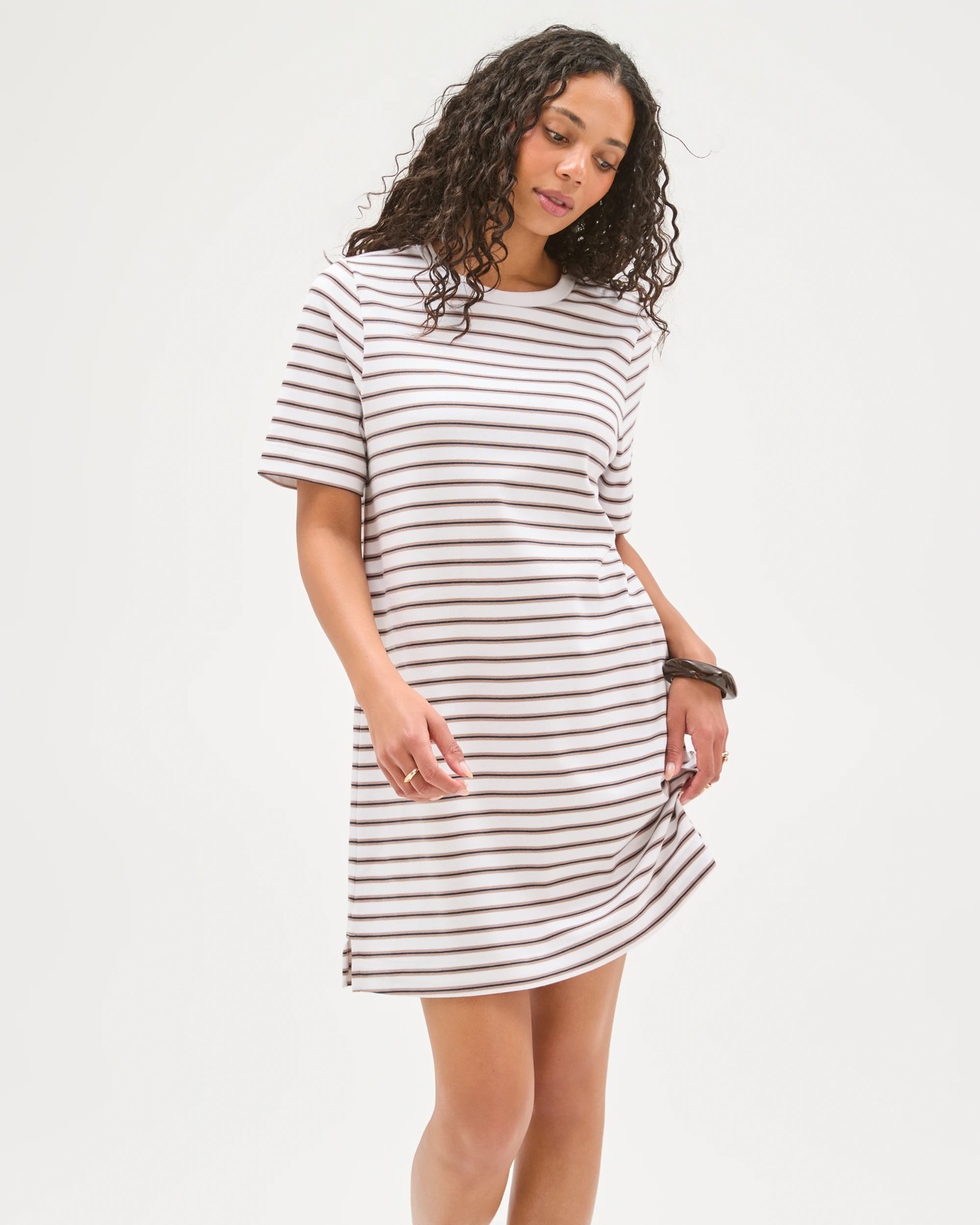Australian Cotton Mini T-Shirt Dress - Stripe 4 of 4