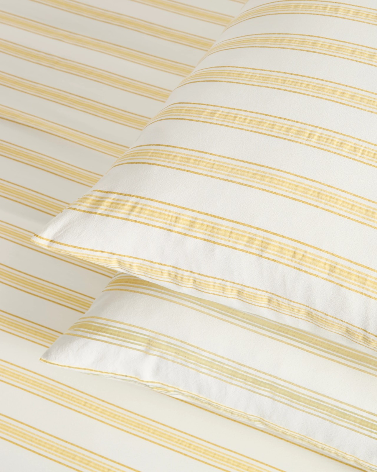 Arlo Stonewash Cotton Stripe Standard Pillowcases 2 Pack - Sunlight 2 of 3