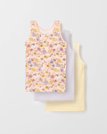 Australian Cotton Younger Girls Singlets 3 Pack