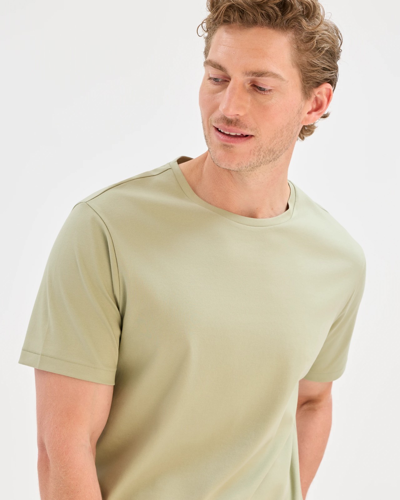 Preview Australian Cotton Interlock T-Shirt - Tea Green 3 of 5