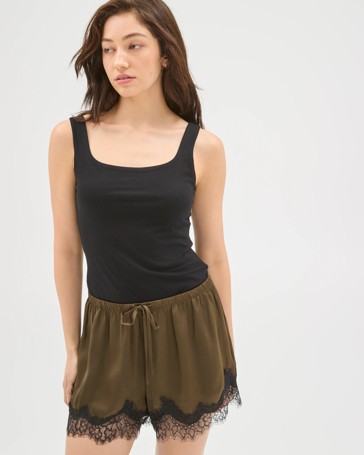 Lily Loves Lace Trim Satin Shorts