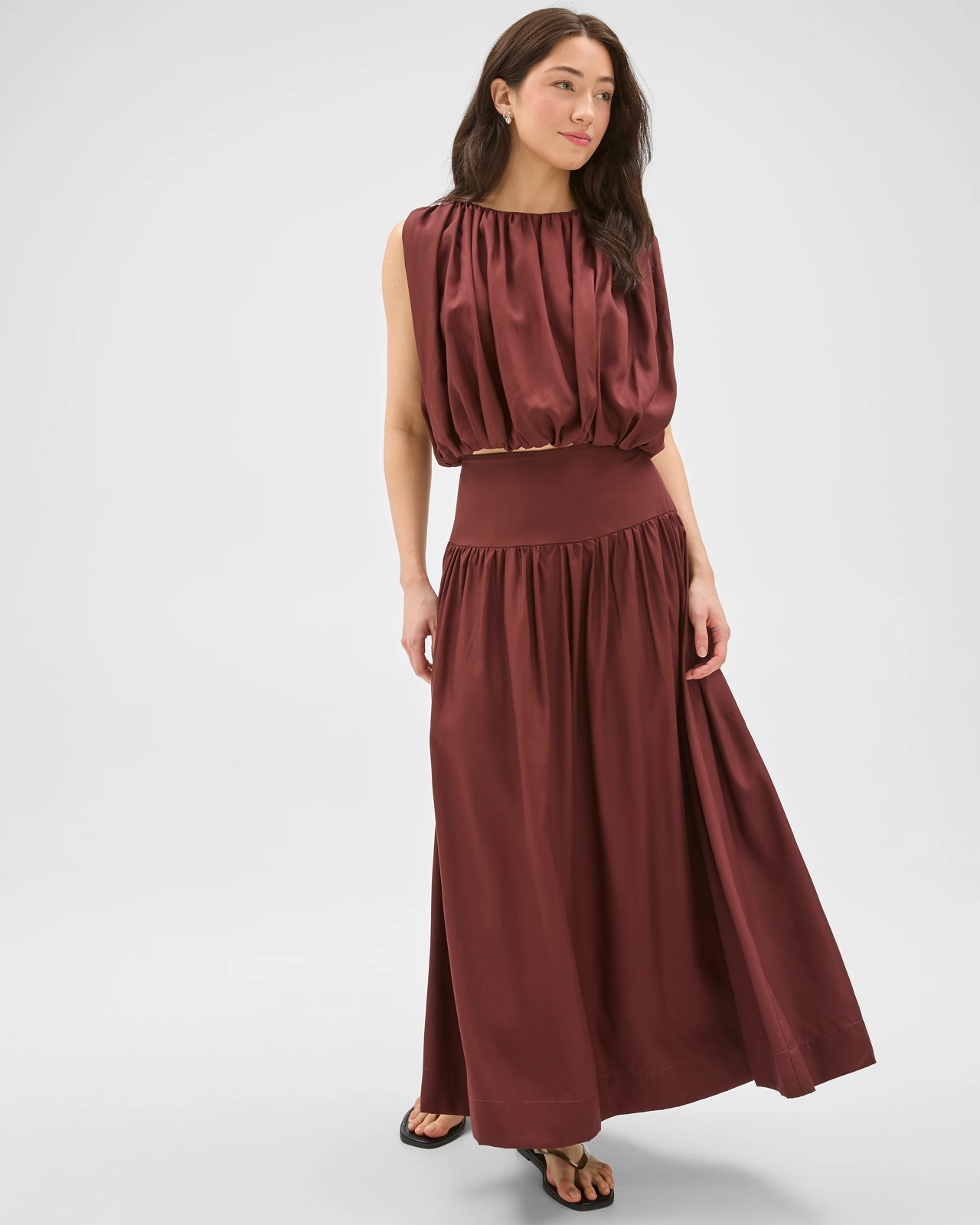 Lily Loves Lyocell A-Line Maxi Skirt - Ganache 5 of 5