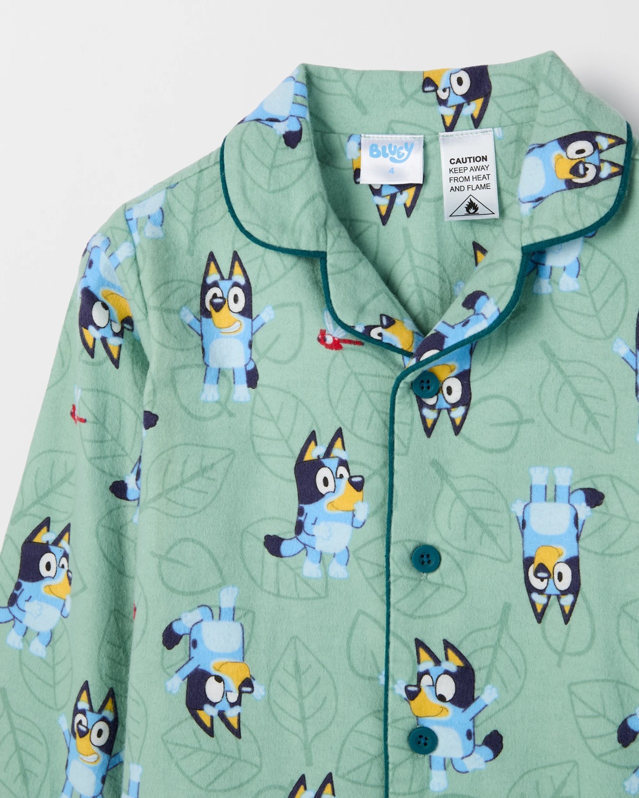 Bluey Organic Cotton Younger Boys Flannelette Pyjama Set 2 of 3