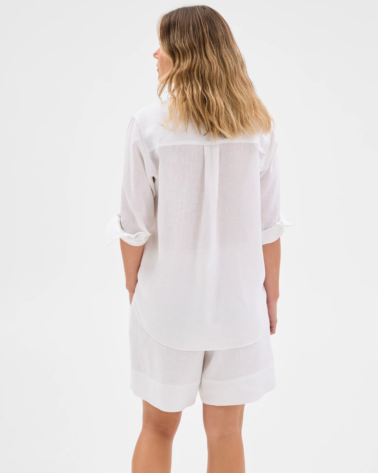European Linen Long Shorts - White 6 of 6