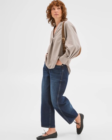 Australian Cotton Tuck Detail Popover Top