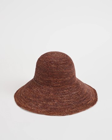 Packable Raffia Wide Brim Hat