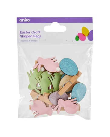 Anko 12 Pack Easter Craft Shaped Pegs