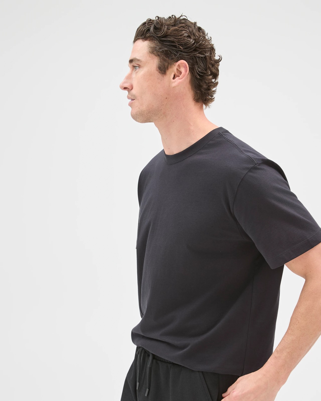 Textured Fleece Shorts - Black 5 of 6