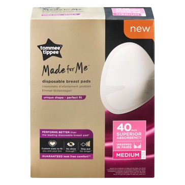 Tommee Tippee Disposable Breasts Pads - Medium Size - 40 Pack