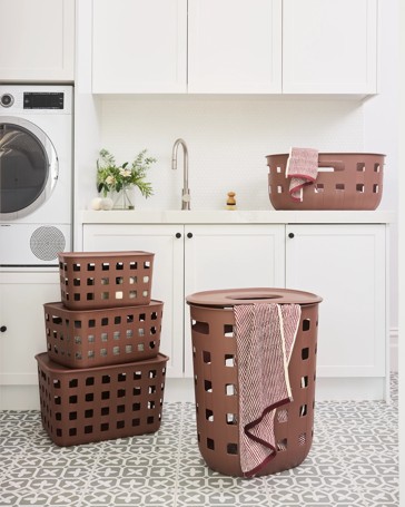 Anko 50L Trellis Laundry Basket - Chocolate