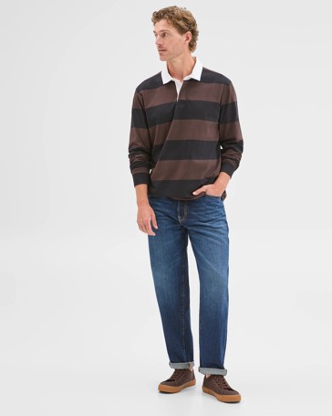 Australian Cotton Long Sleeve Rugby Polo Top