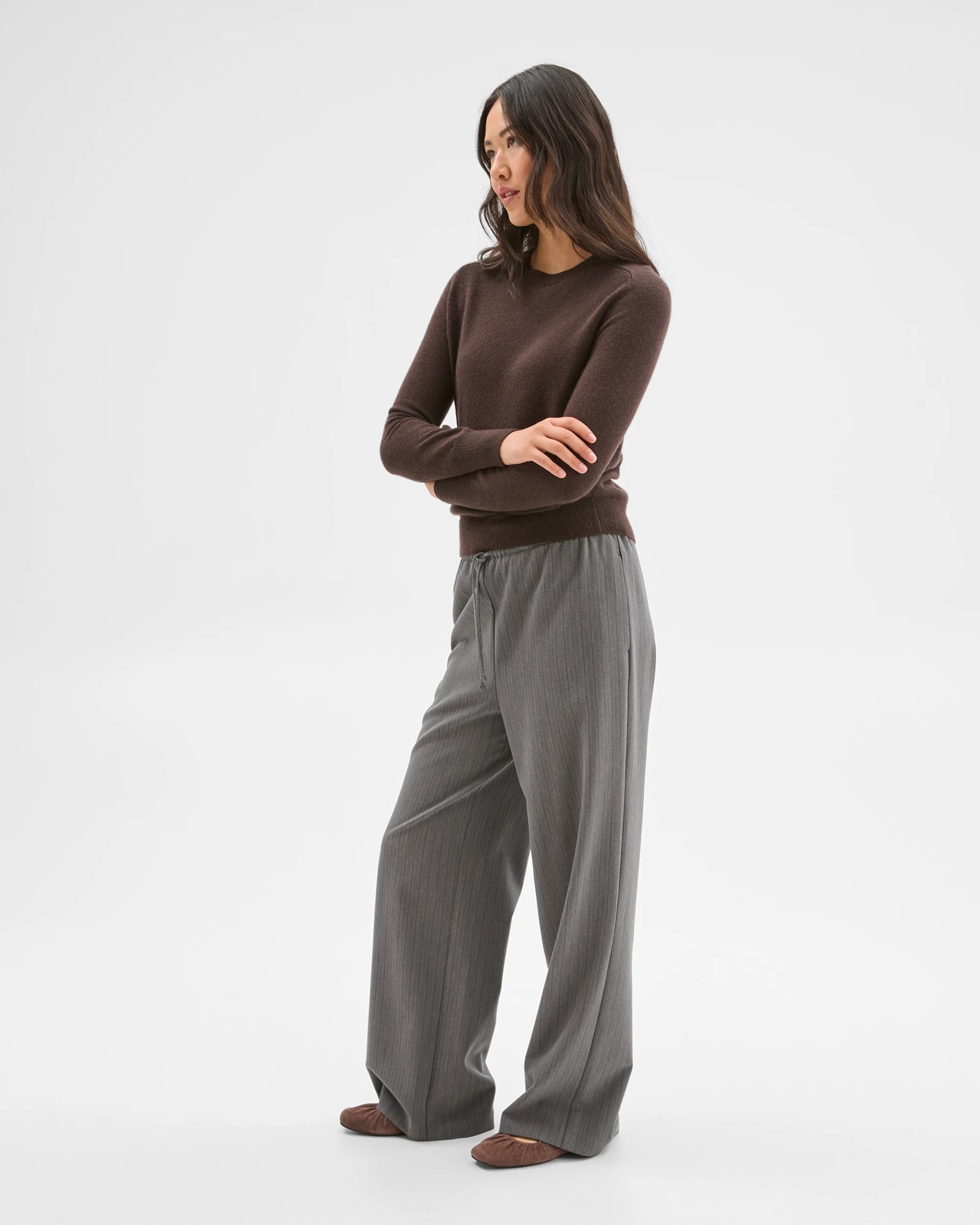 Preview Cashmere Crew Neck Jumper - Coffee Bean Marle 2 of 5