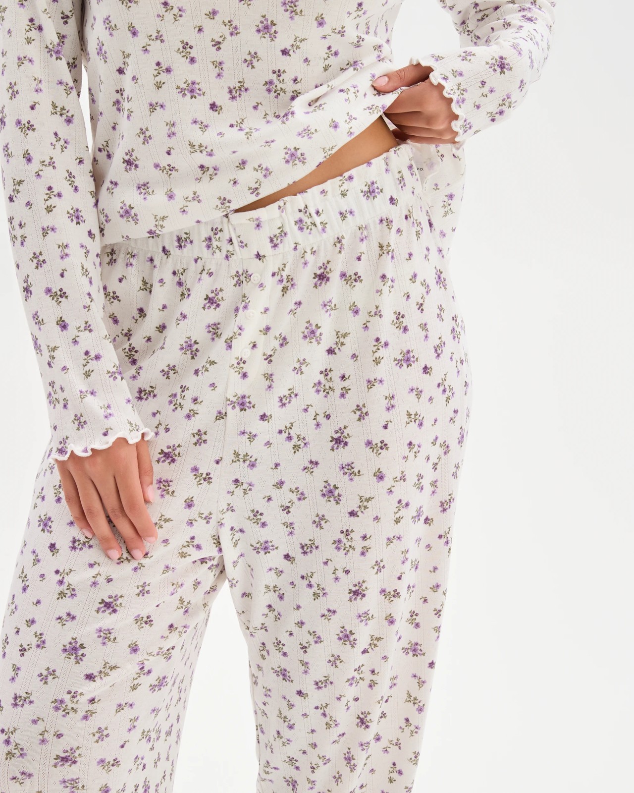 Pointelle Straight Leg Pants 4 of 5