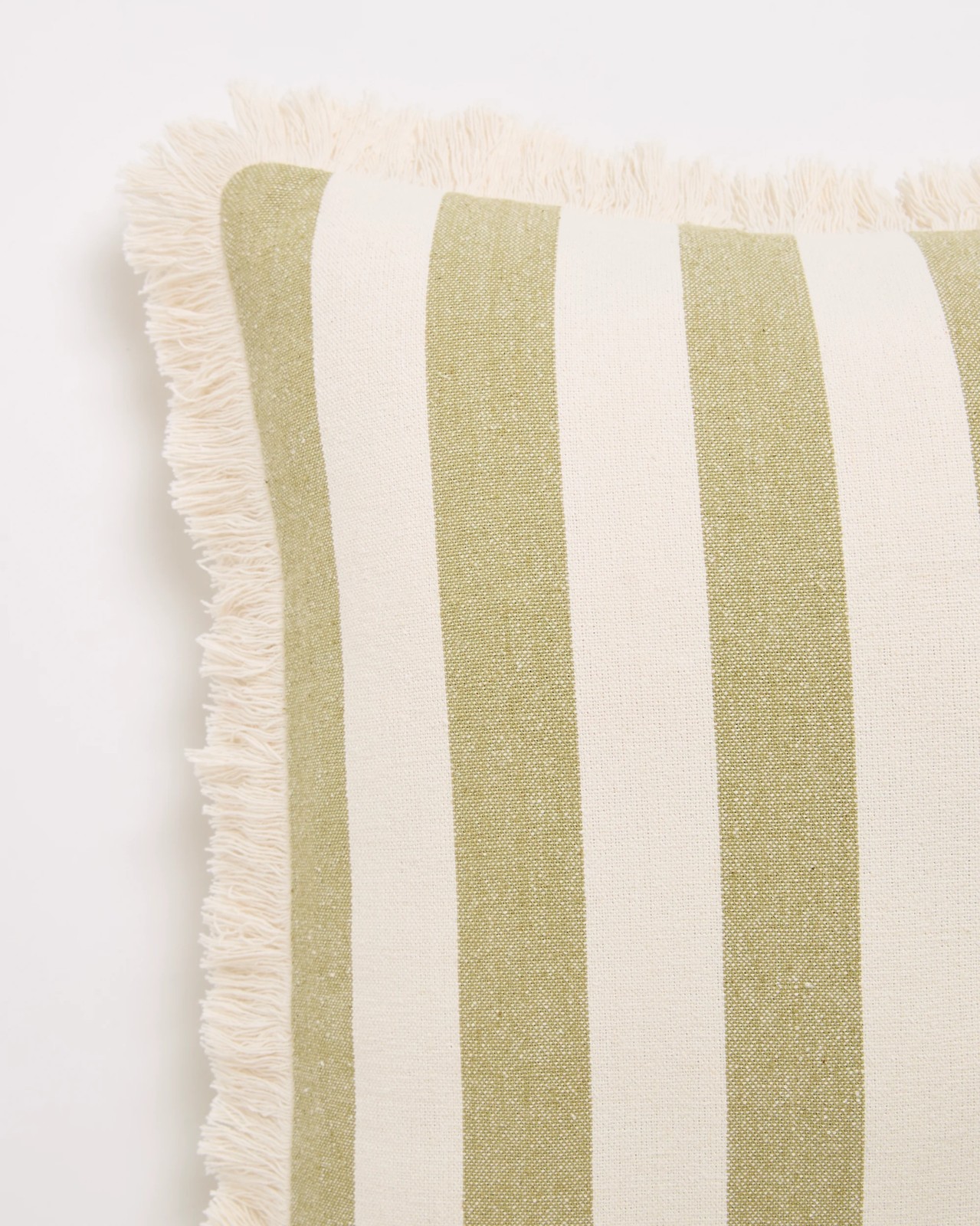 Dakota Stripe Cotton Cushion - Sage 2 of 2