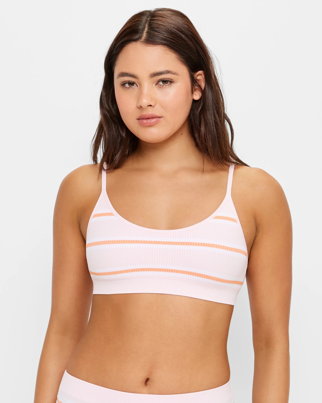 Ribbed Strappy Crop Top - Lily Loves - Pink Stripe