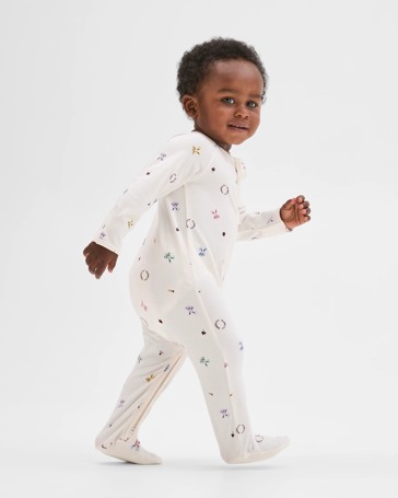 Baby Organic Cotton Print Zip Coverall