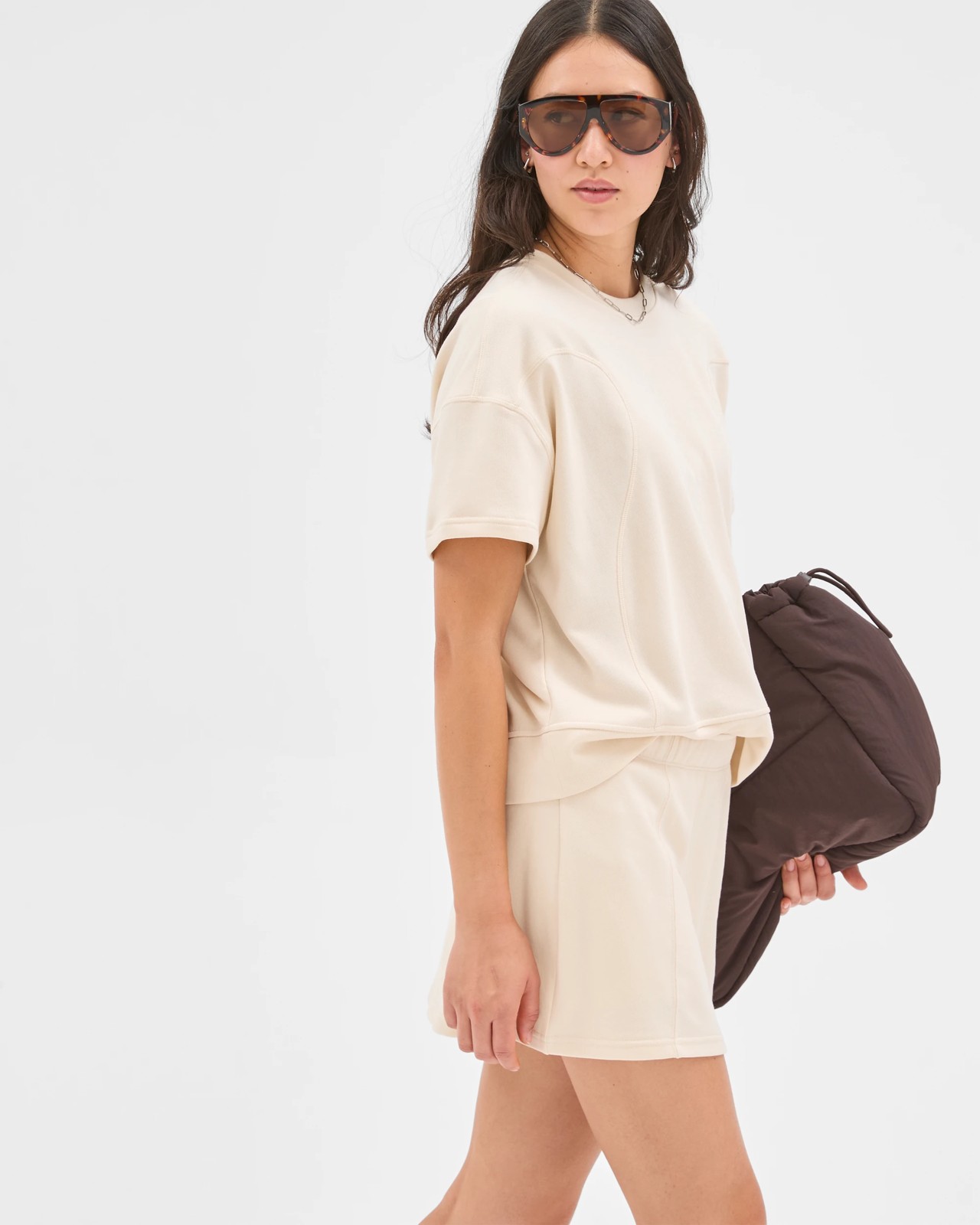 Active Australian Cotton Blend Knit Skirt - Oatmilk 4 of 6