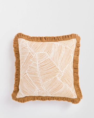 Oakley Leaf Cushion - Cumin