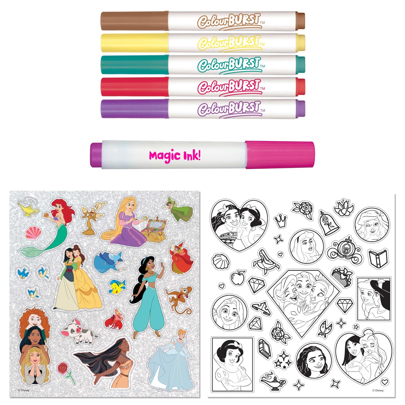 INKredibles Disney Princess Mess-Free ColourBurst Activity Kit - Book 4 of 6
