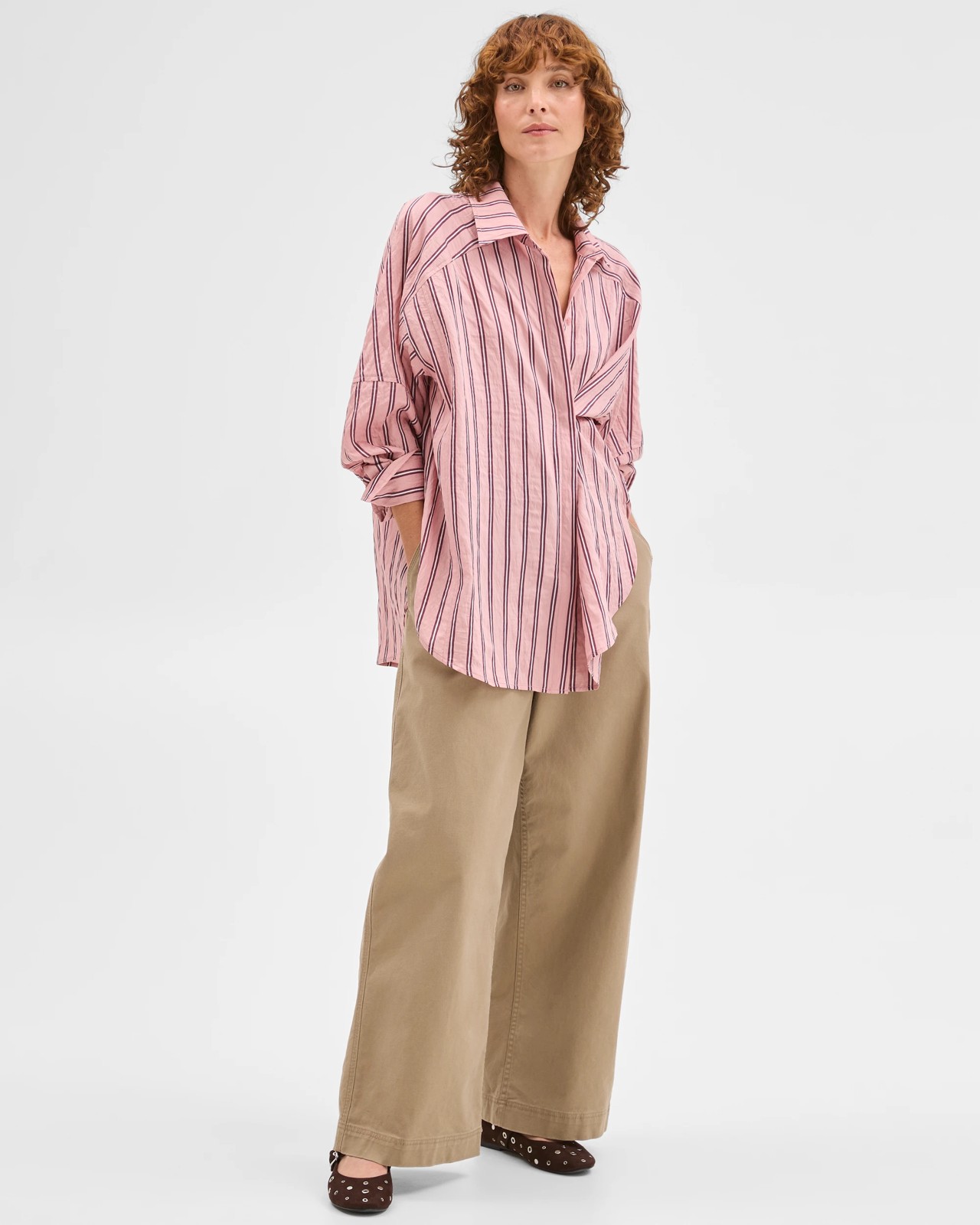 Relaxed 2-Way Shirt - Soft Blush Stripe 6 of 6