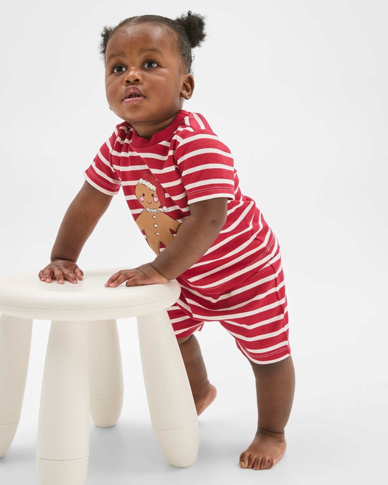 Christmas Interlock Pyjama Set - Red/White Gingerbread 3 of 5