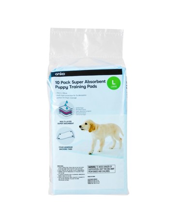 Anko 10 Pack Puppy Pads Super Absorbent, Large