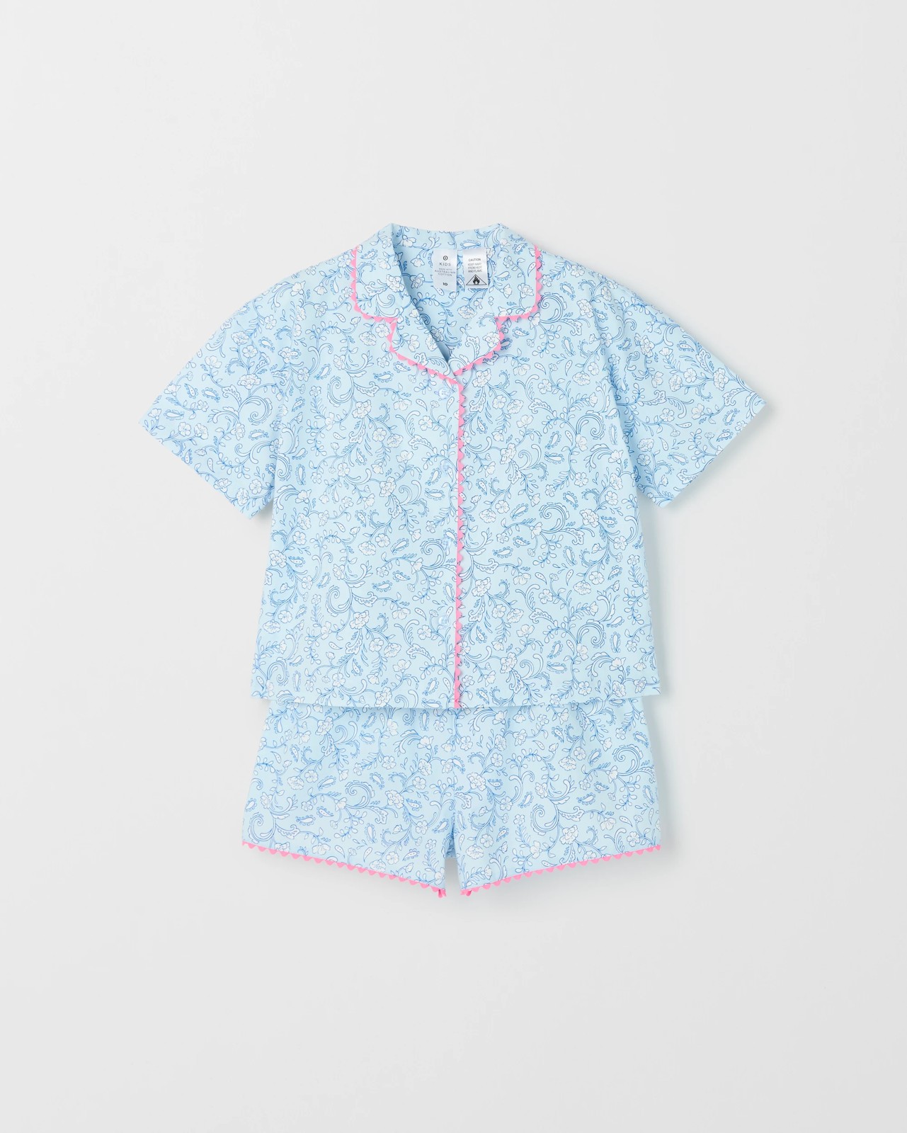 Australian Cotton Big Girls Ric Rac Pyjama Set - Floral 5 of 5