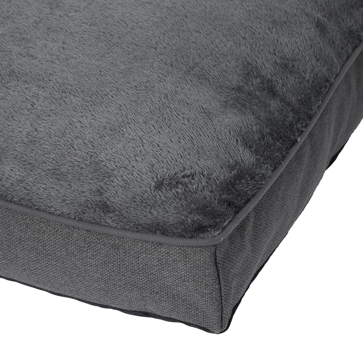 Pet Bed Rectangle Plush Top, Extra Large, Grey - Anko 3 of 5