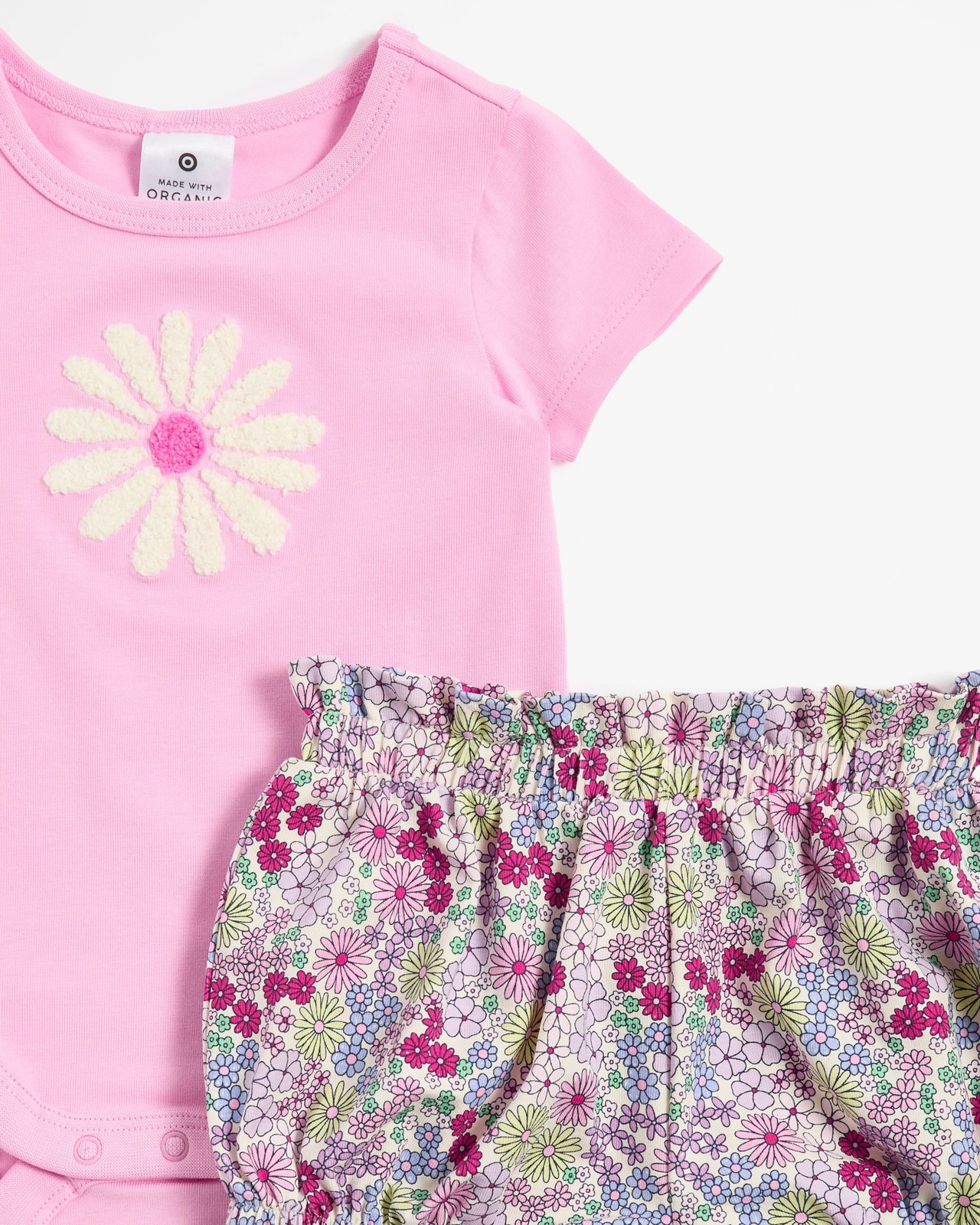Baby Organic Cotton Bodysuit & Shorts Set 2 Piece - Floral 2 of 3
