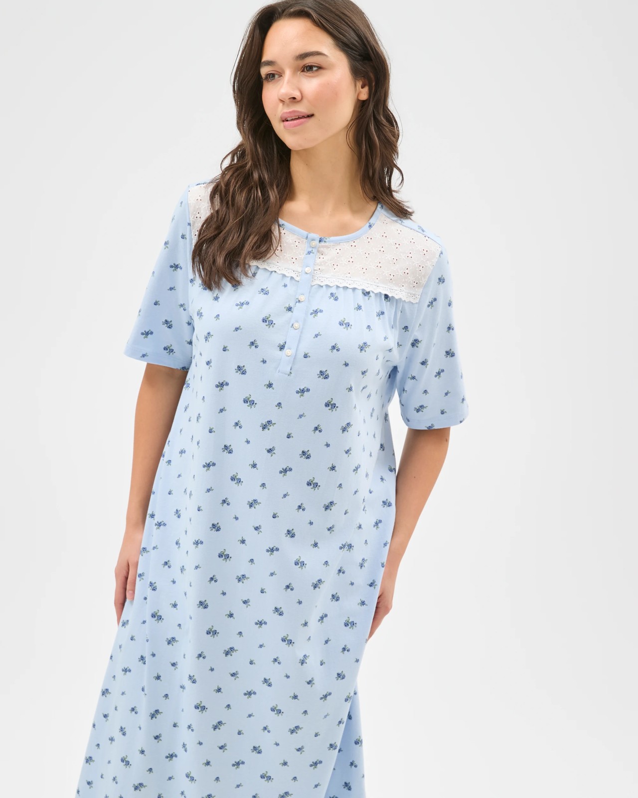 Australian Cotton Short Sleeve Traditional Sleep Nightie 3 of 6