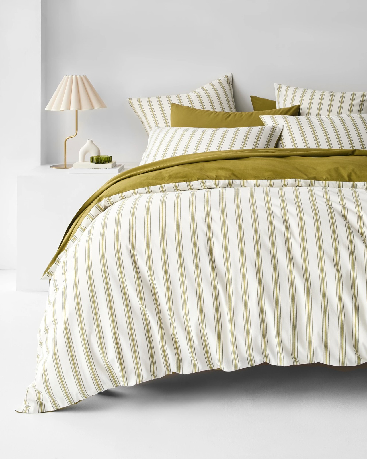 Arlo Cotton Stonewash Quilt Cover Set - Avocado 2 of 5
